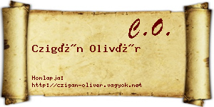Czigán Olivér névjegykártya